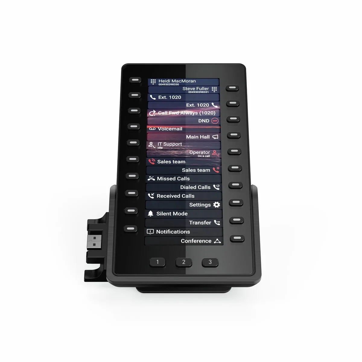 Кнопочный модуль IP Gigaset Pro Expansion Key Module P800, 20 DSS клавиш, 3 страницы, 6.8" цветной TFT дисплей, совместим с Gigaset P810, P810B, P825, P850W, P855BW, черный металл.