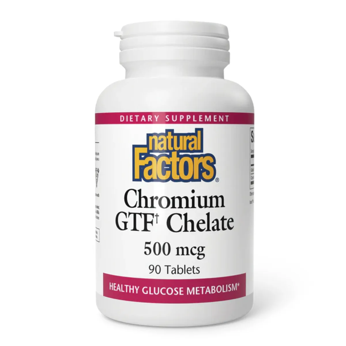 Хелат хрома Natural Factors 500 мкг 90 таблеток для здорового метаболизма глюкозы