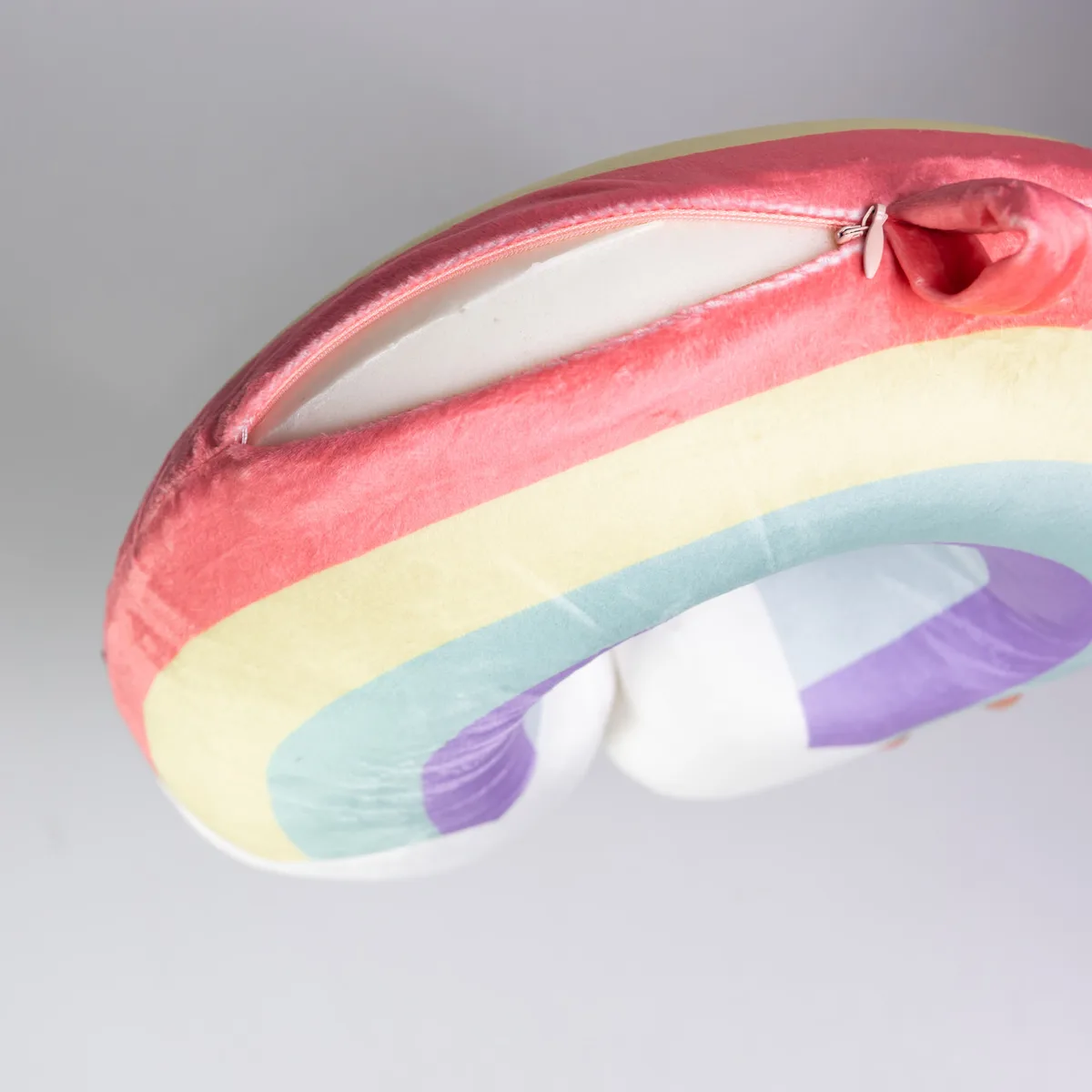 Подушка для шиї Rainbow U-подібна плюш-велюр 30х30 см Рожевий