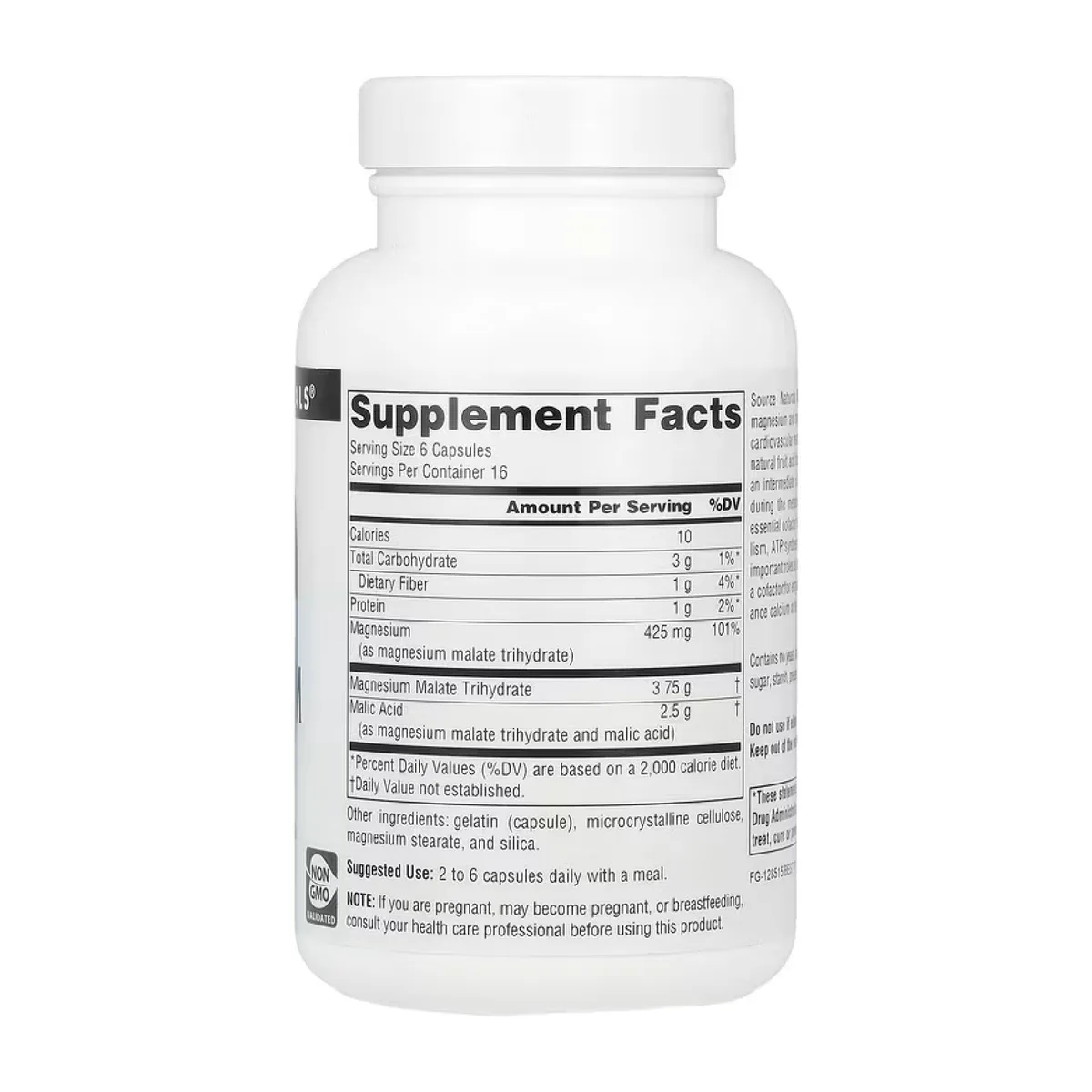 Малат магния Source Naturals 625 мг 100 капсул