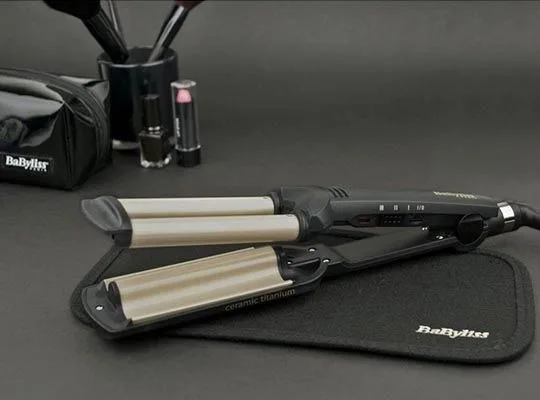 Плойка Babyliss Easy Wave, гофре, 3 температурних режими (160-200°C), природні хвилі, керамічне покриття, чорний колір.