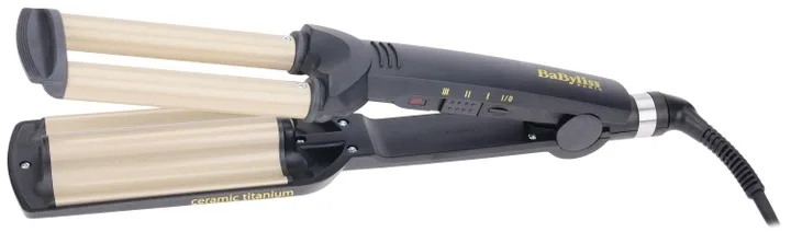 Плойка Babyliss Easy Wave, гофре, 3 температурних режими (160-200°C), природні хвилі, керамічне покриття, чорний колір.