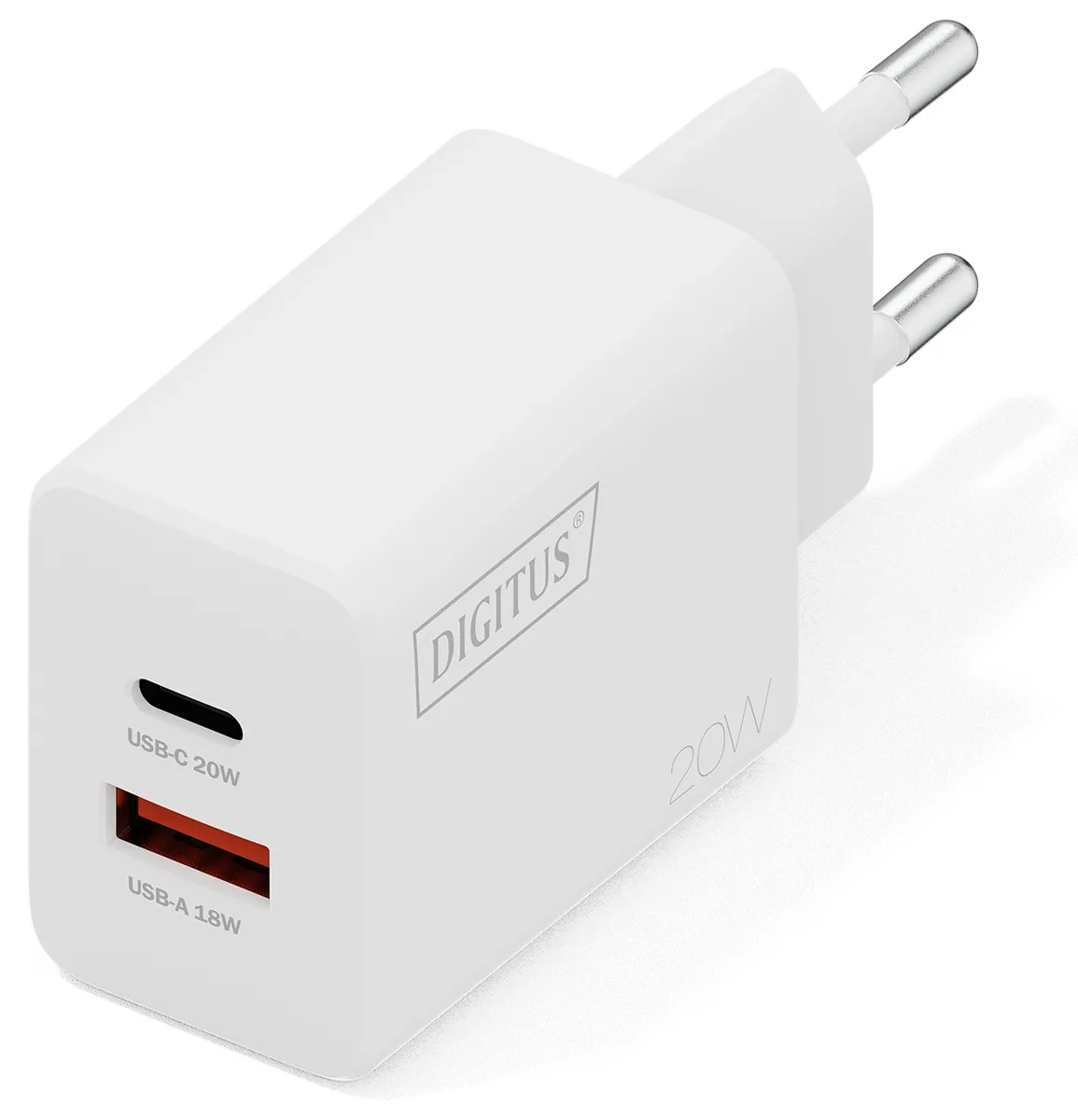 Зарядний пристрій DIGITUS 1хUSB-C, 1хUSB-A, 20W