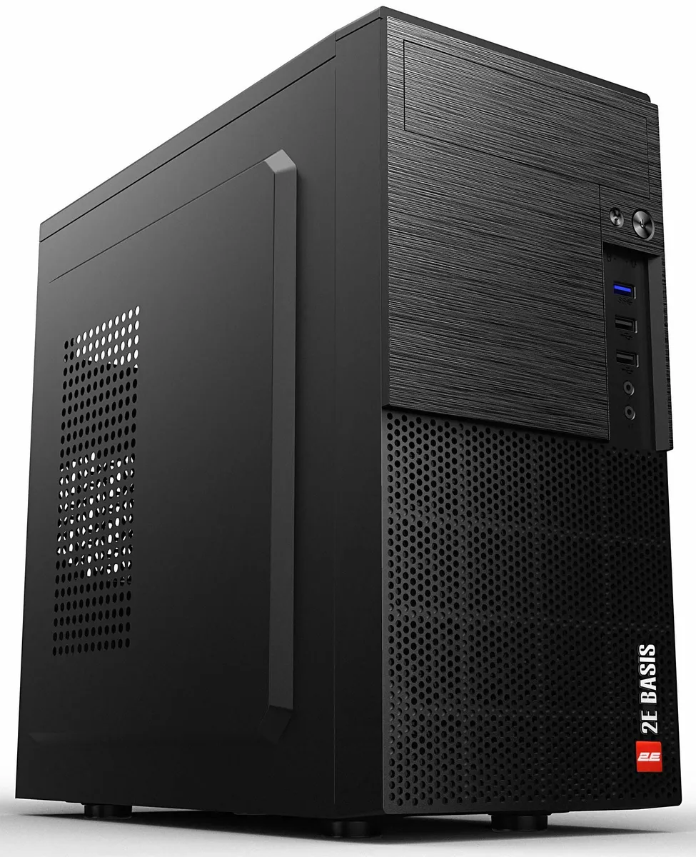 Корпус 2E Basis RD860-3U без БЖ, 1xUSB3.0, 2xUSB2.0, VGA 320мм, mATX, чорний