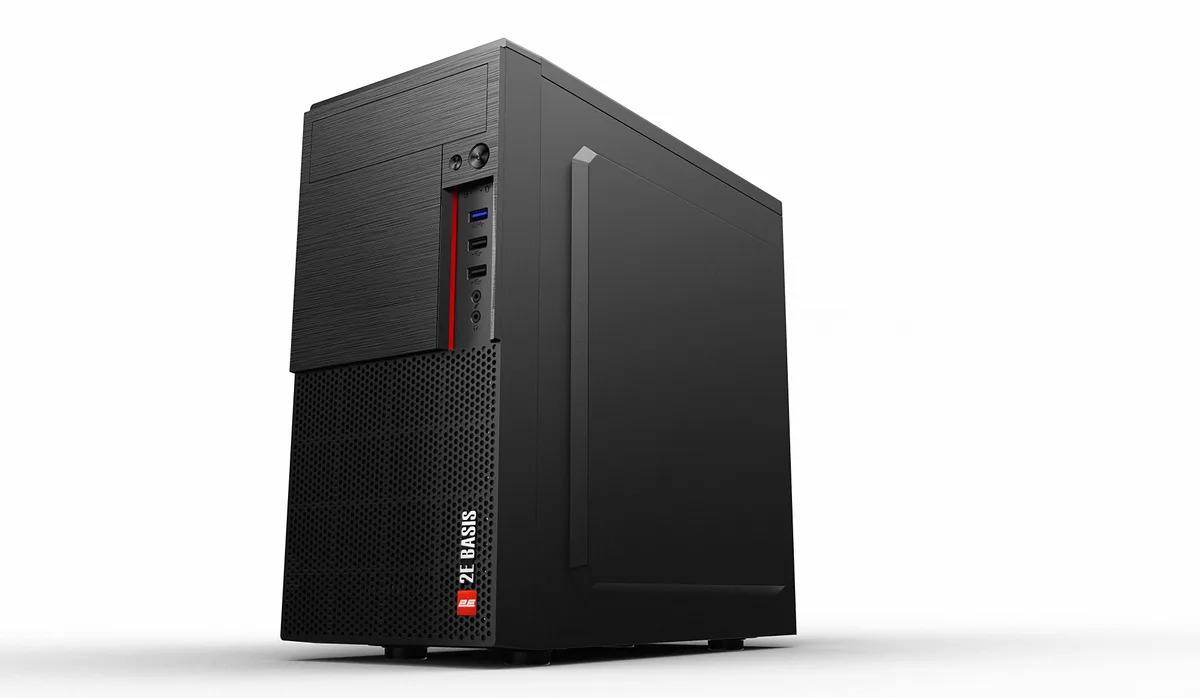 Корпус 2E Basis RD860-3U без БЖ, 1xUSB3.0, 2xUSB2.0, VGA 320мм, mATX, чорний