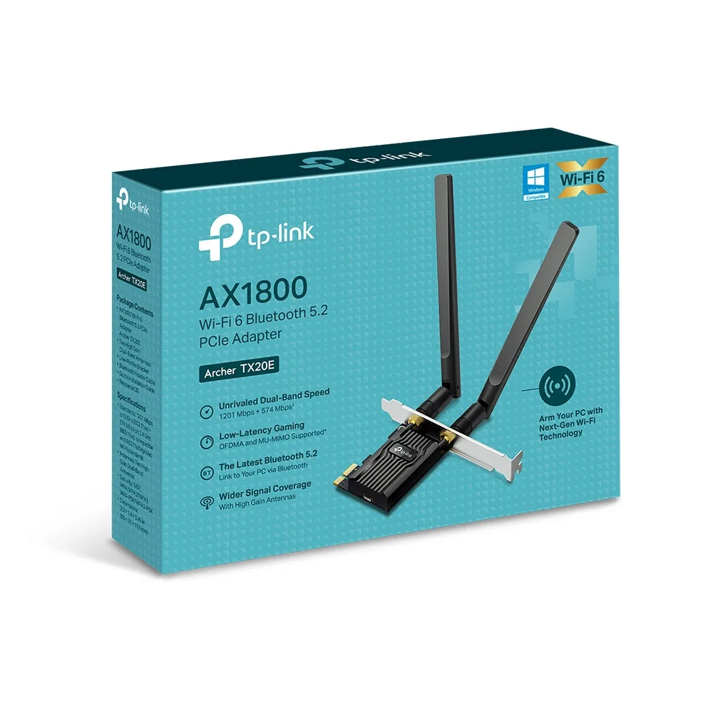 Адаптер WiFi TP-Link PCI-Express x1 1201 Мбіт/с BT5.2 двохдіапазонний 120х80 мм