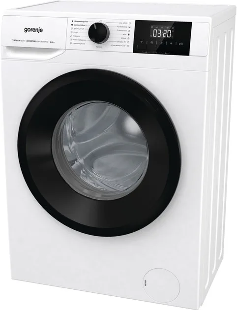 Фронтальна пральна машина Gorenje, 6 кг, 1200 об/хв, клас енергоефективності A+++, 43.5 см, з дисплеєм, паровою функцією та інверт
