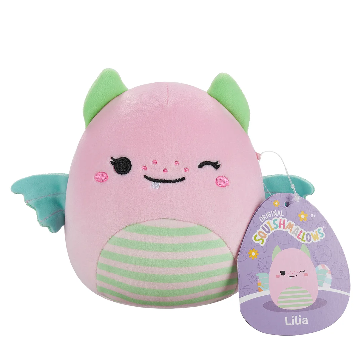 М'яка іграшка Squishmallows поліестер 13 см Рожевий Дино