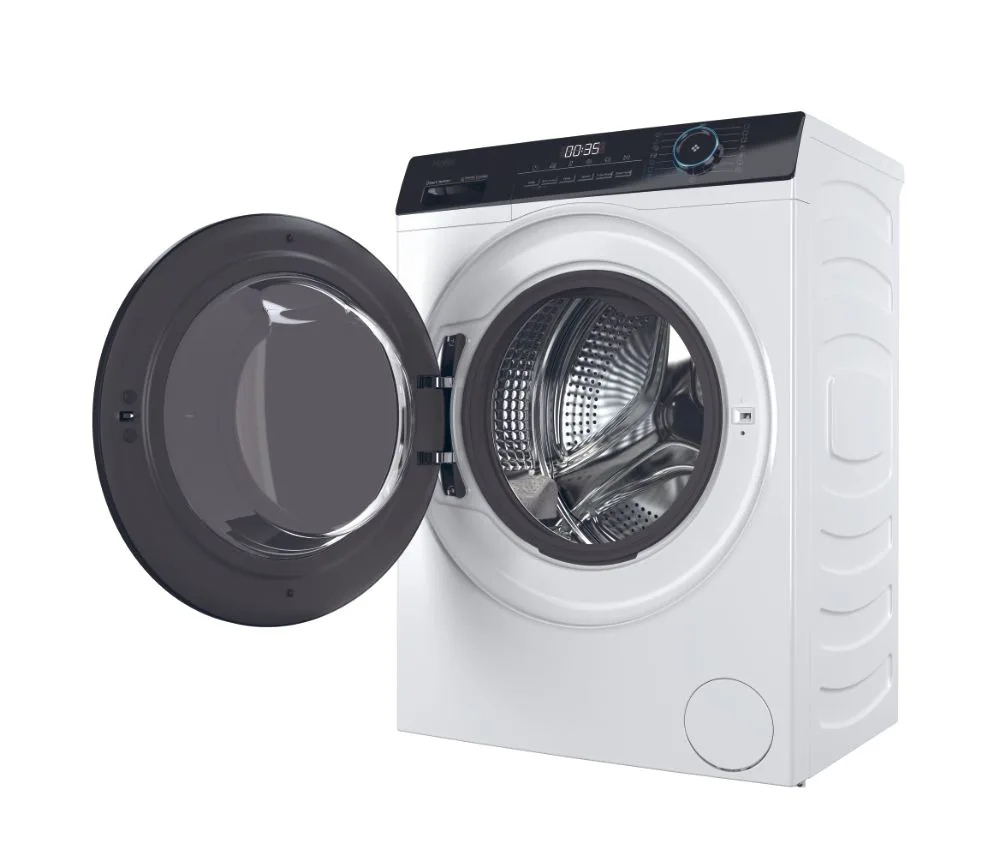 Пральна машина Haier фронтальна 7кг 1400 об/хв A+++ чорний люк інвертор 44 см