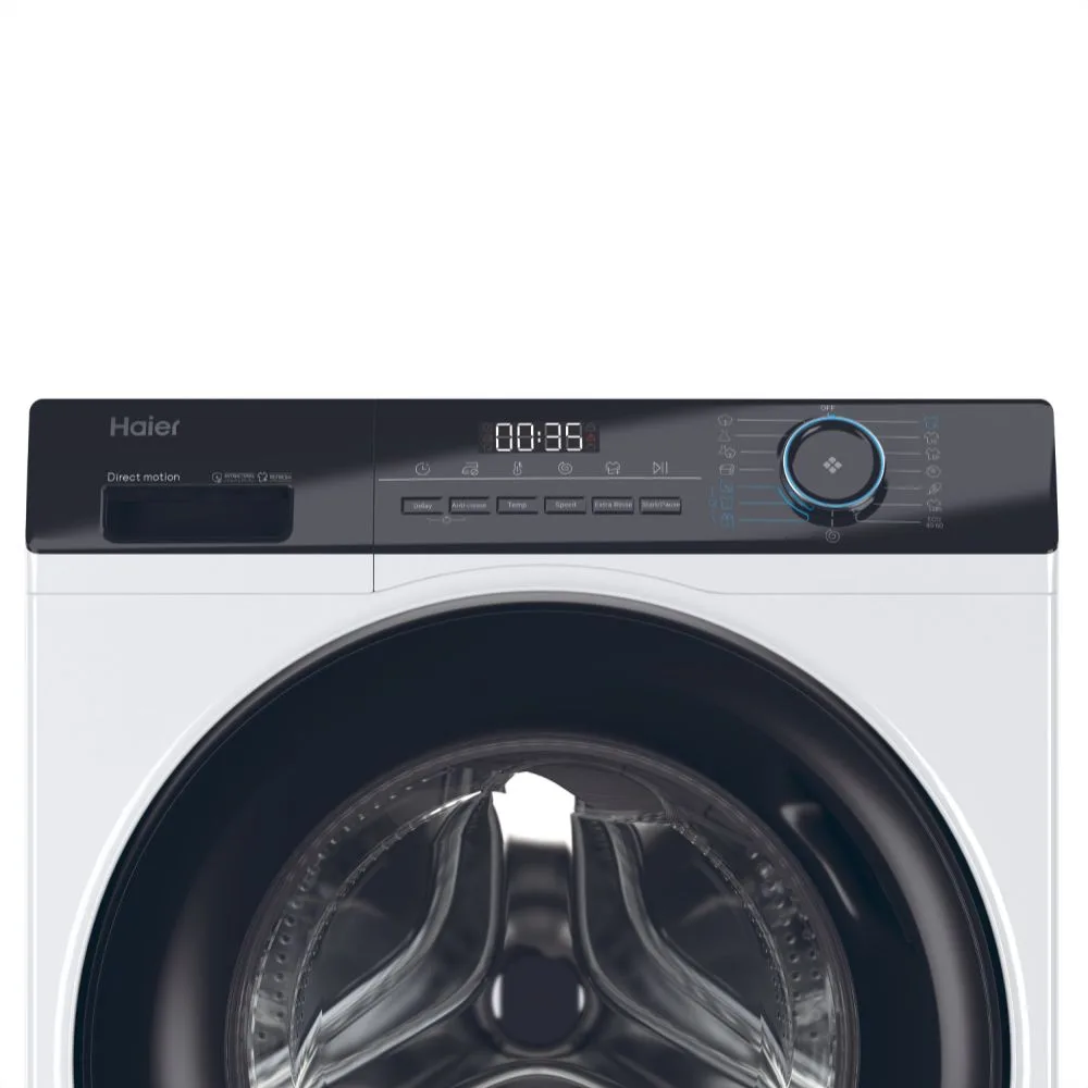Пральна машина Haier фронтальна 7кг 1400 об/хв A+++ чорний люк інвертор 44 см