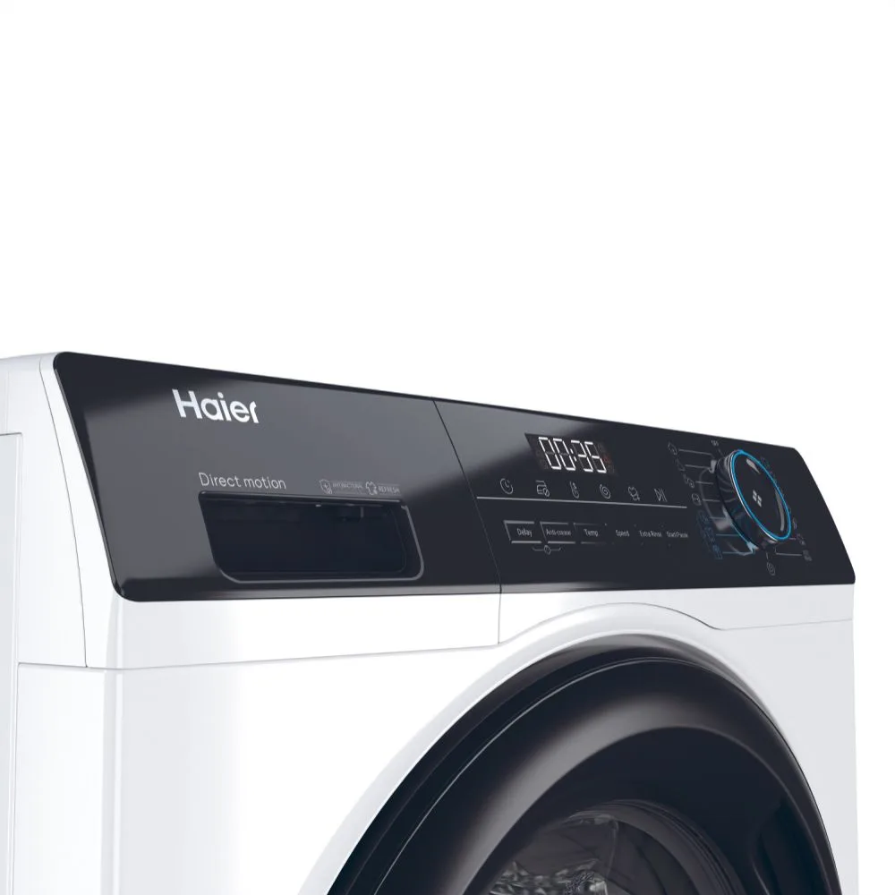 Пральна машина Haier фронтальна 7кг 1400 об/хв A+++ чорний люк інвертор 44 см