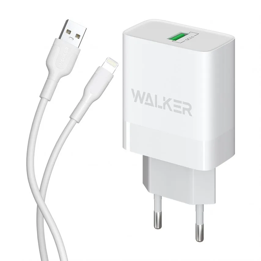 Мережевий зарядний пристрій WALKER 1USB 18W Білий