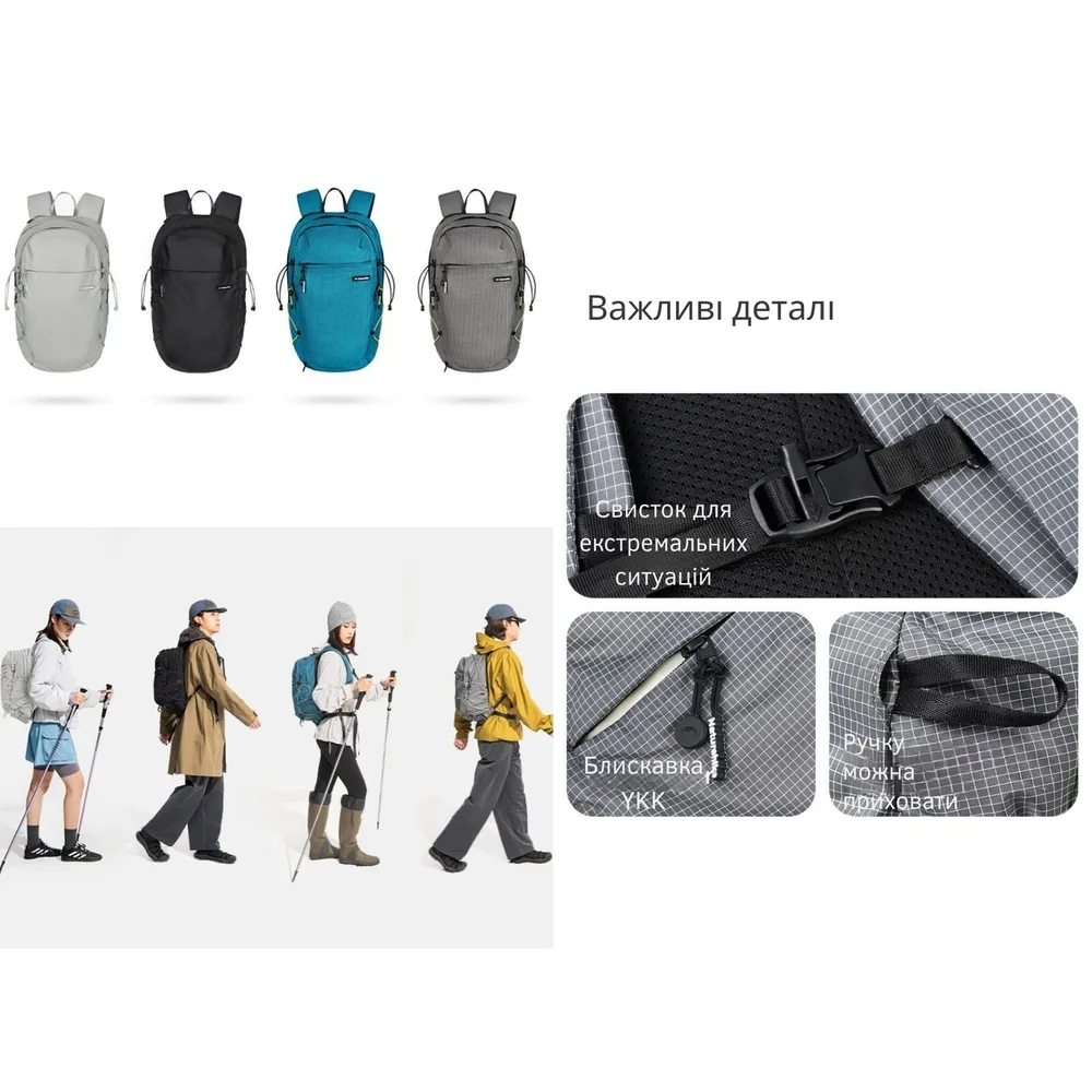 Рюкзак туристический Naturehike 20 л полиамид синий 25х16х44 см