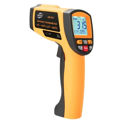 Пірометр безконтактний Benetech GM1651 -30 до +1650°C USB пиловологозахищений 50:1 чорний