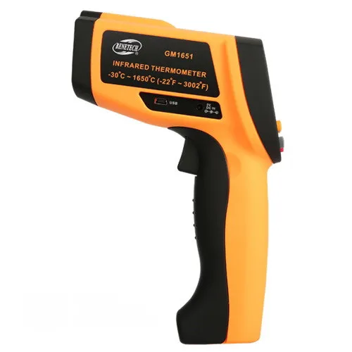 Пірометр безконтактний Benetech GM1651 -30 до +1650°C USB пиловологозахищений 50:1 чорний