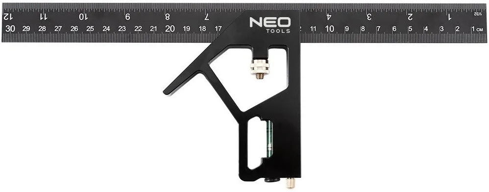 Кутник Neo Tools, 30 см, алюмінієвий, з ергономічною рукояткою для точної настройки кута.