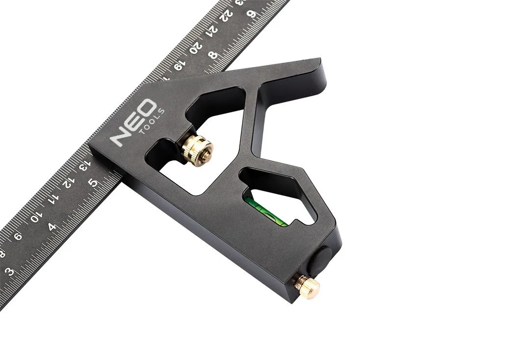 Угольник Neo Tools, 30 см, алюминиевый, с эргономичной рукояткой для точной настройки угла