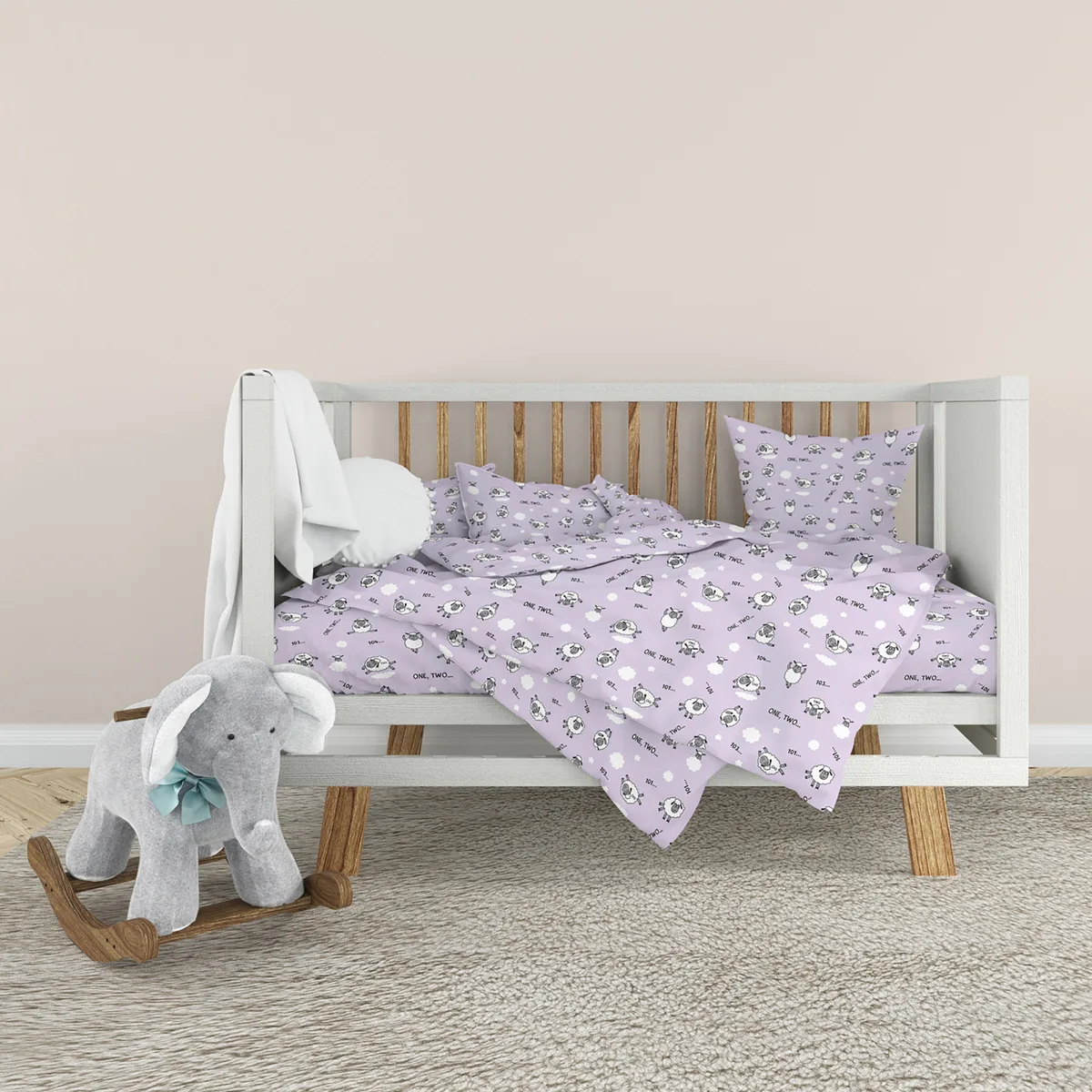 Дитячий комплект постільної білизни Home Line бязь 100х150 бузковий