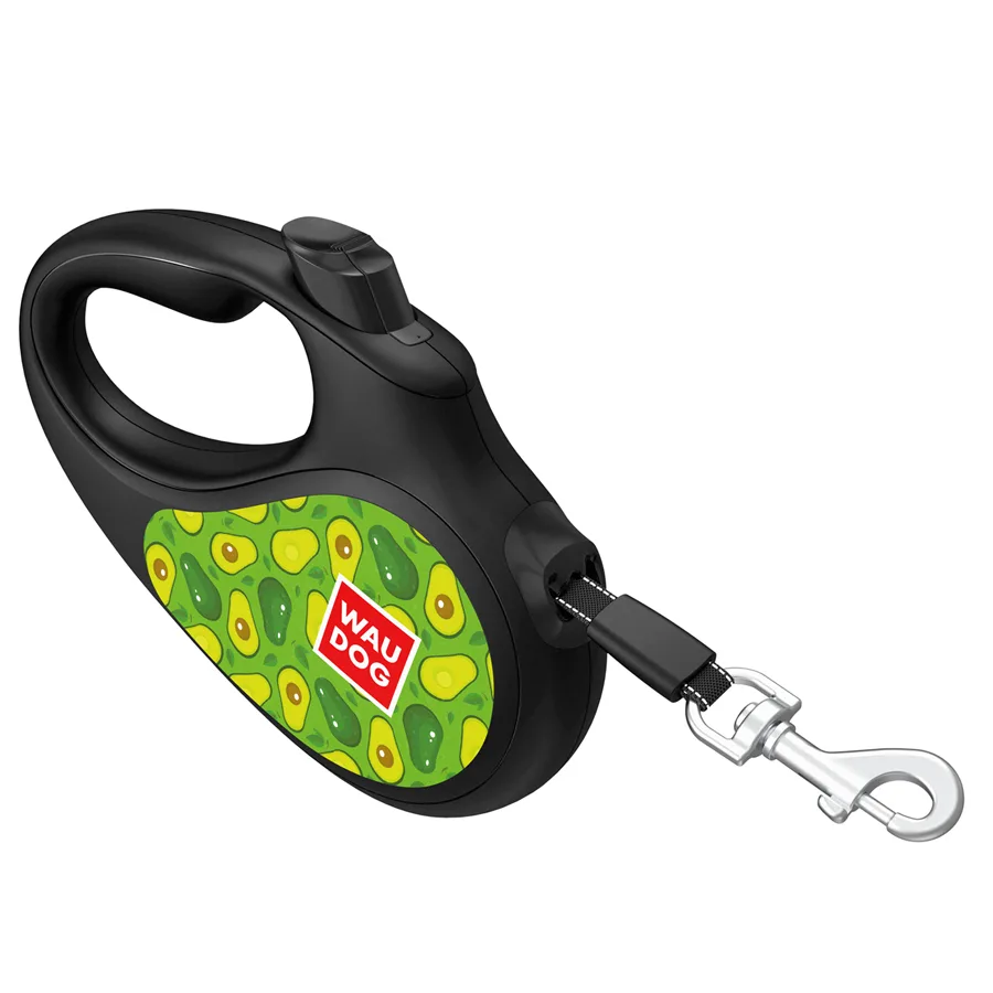 Поводок-рулетка WAUDOG R-leash L 500 см пластик авокадо для собак до 50 кг