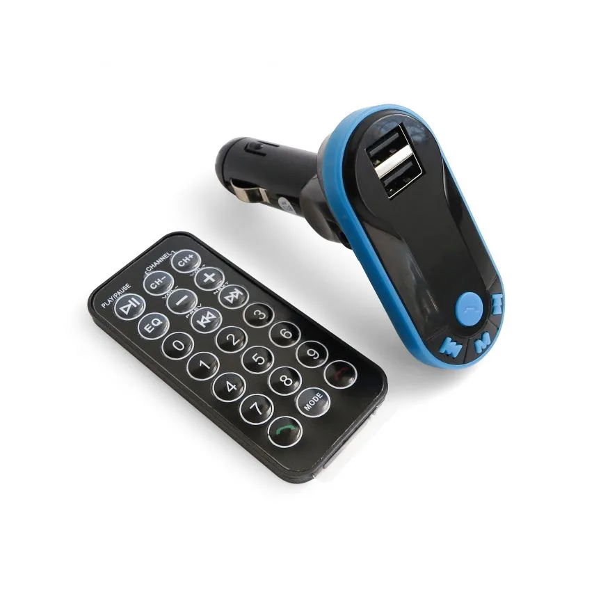 FM-трансмітер Bluetooth 4 порти USB 2 чорний синій