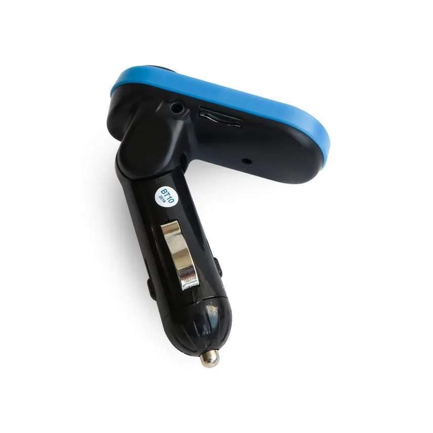 FM-трансмиттер Bluetooth 4 порта USB 2 черный синий