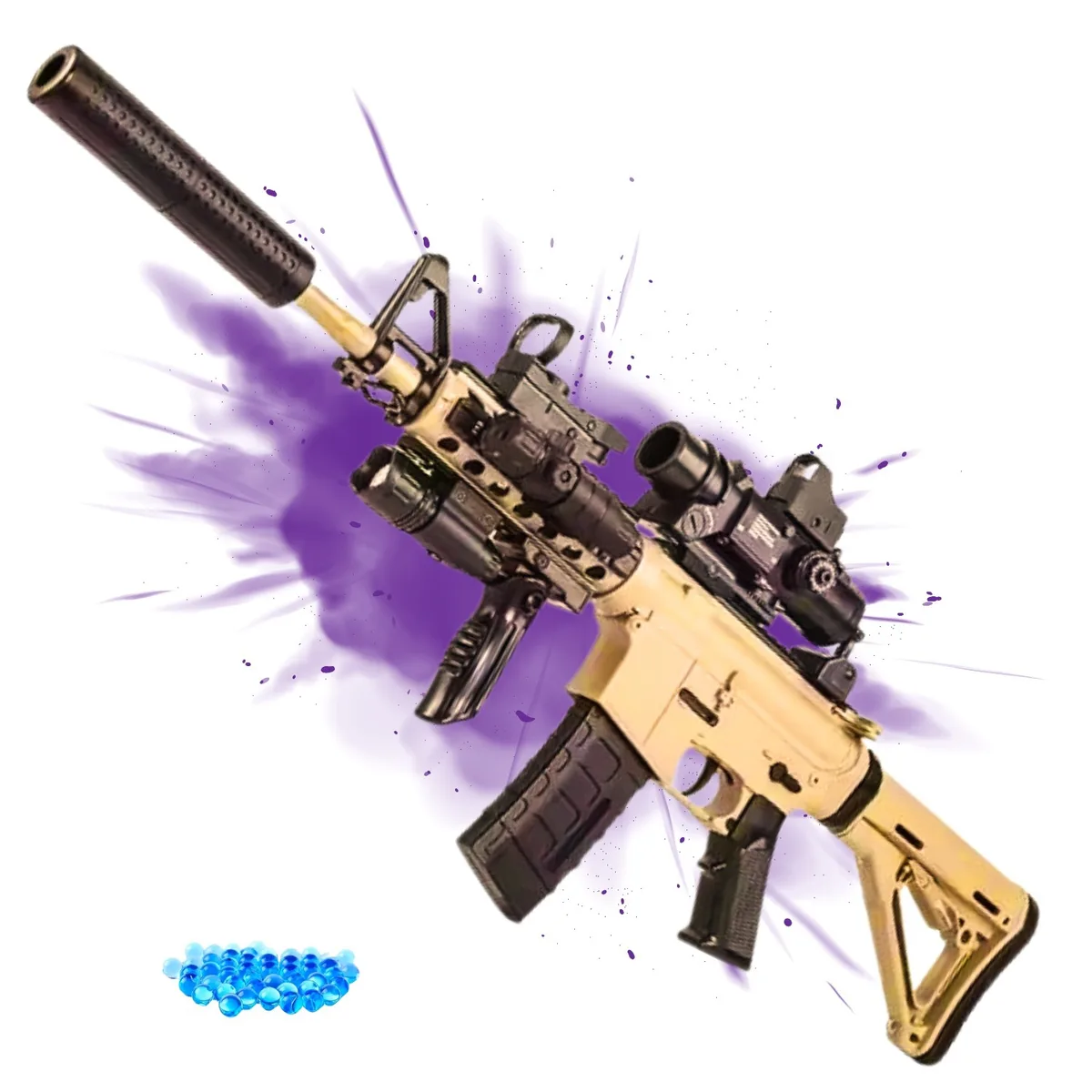 Игрушечный автомат M4A1 Coyote гель бластер 96 см пластик аккумуляторный 2000 орбизов