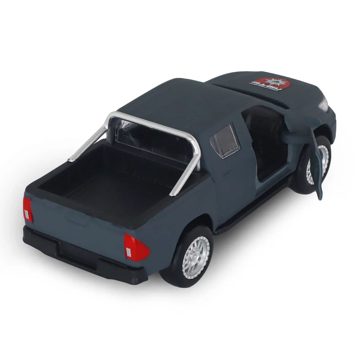Автомодель TechnoDrive метал 12,5х4,5х5,5 см Шеврони Героїв Toyota Hilux ОШБр НПУ Лють