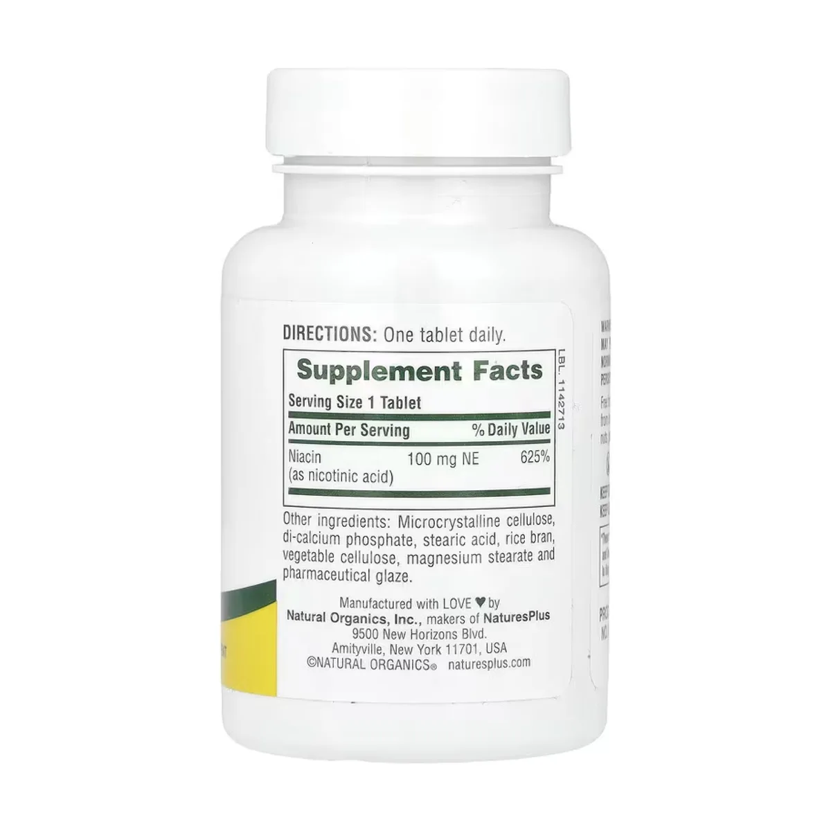 Niacin 100mg Nature's Plus вегетарианские таблетки 90 шт без глютена
