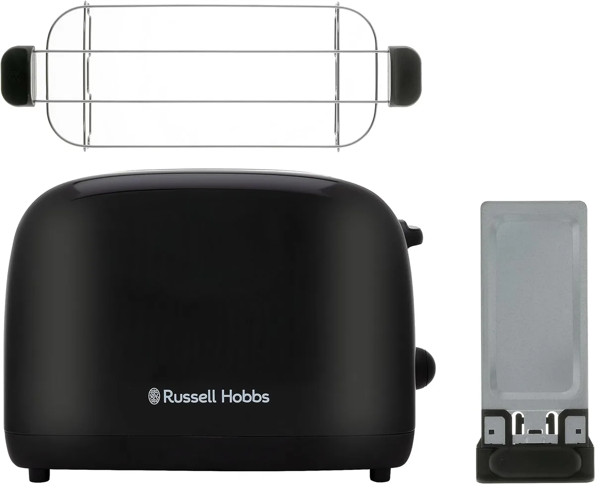 Тостер Russell Hobbs Colours Plus 1600Вт, функції підігріву та розморожування, металевий корпус, чорний.
