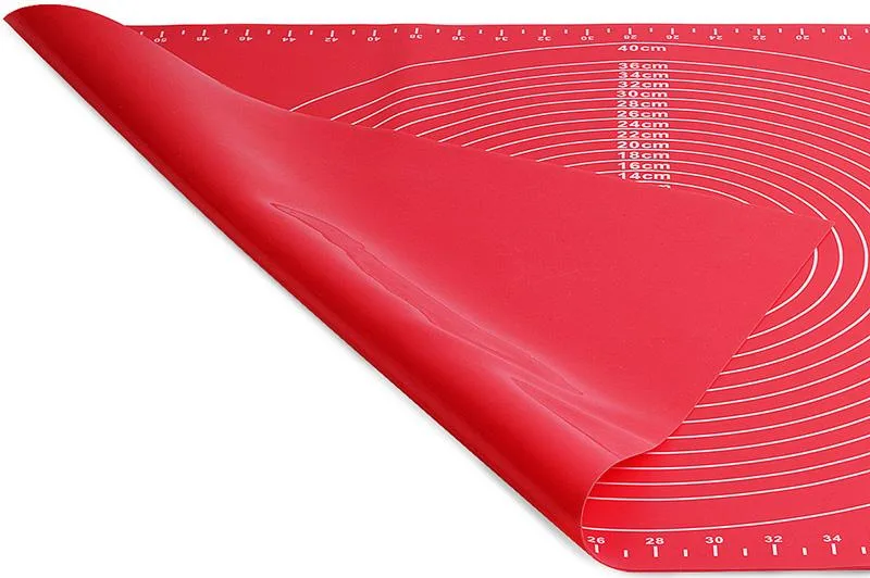Коврик силіконовий Kamille 60х45 см червоний для випікання та розкатки тіста