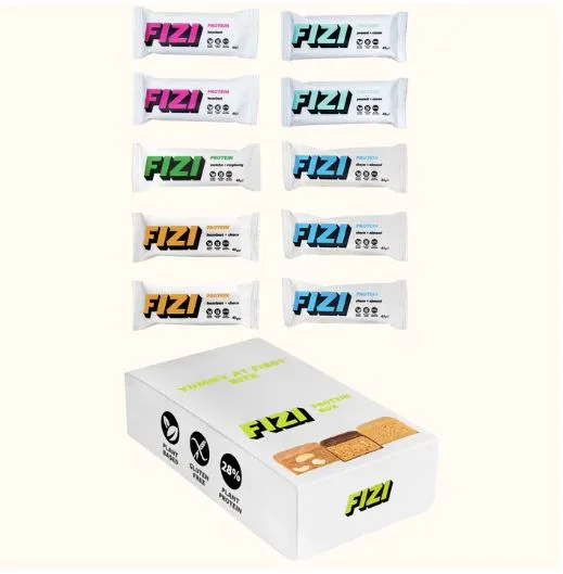 FIZI Protein Box 10x45g Мікс-бокс Протеїнові батончики Енергетичні закуски