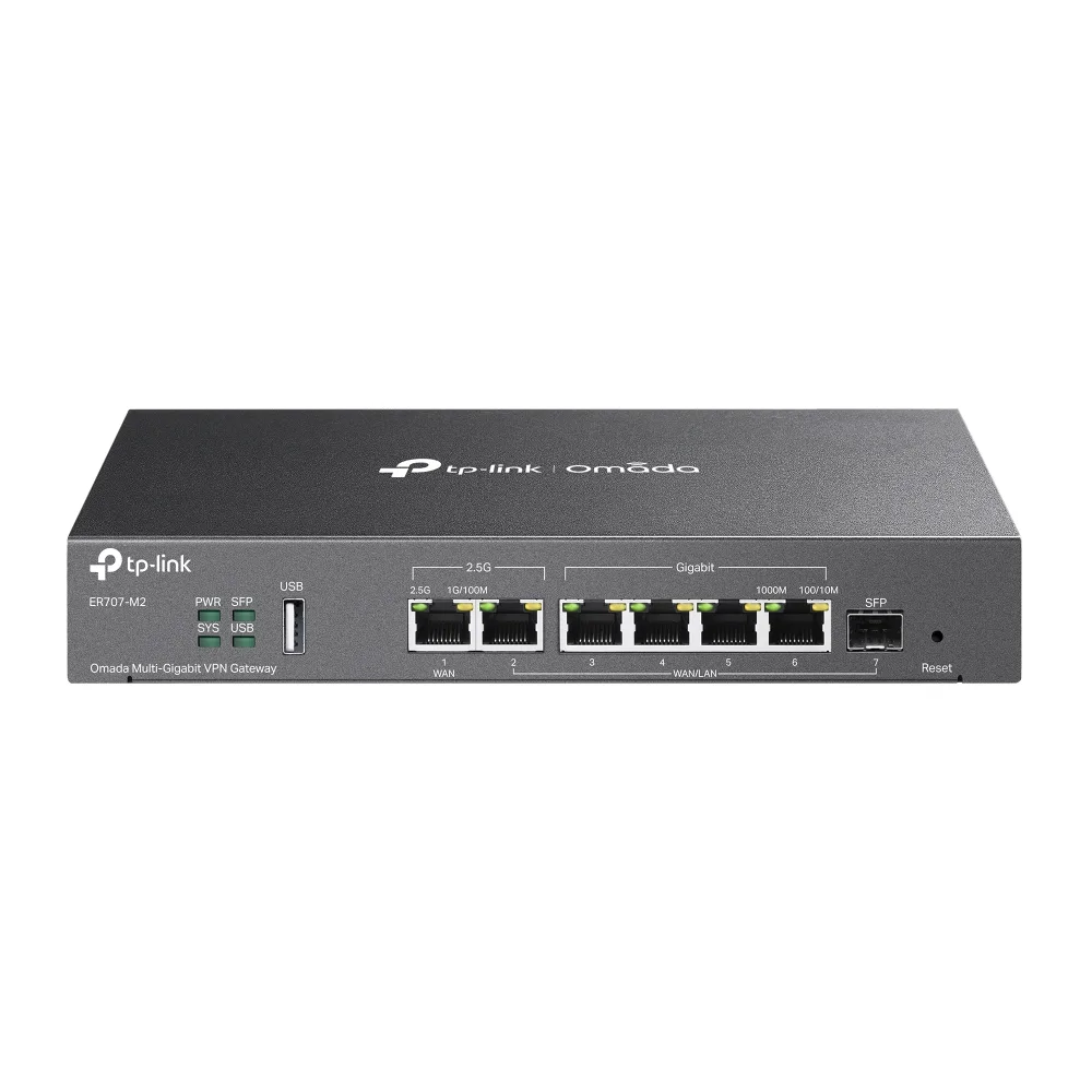 Мультисервисный маршрутизатор TP-LINK ER707-M2, 1x2.5GE LAN, 1x2.5GE WAN/LAN, 4xGE LAN, 1xSFP WAN/LAN, 1xUSB.