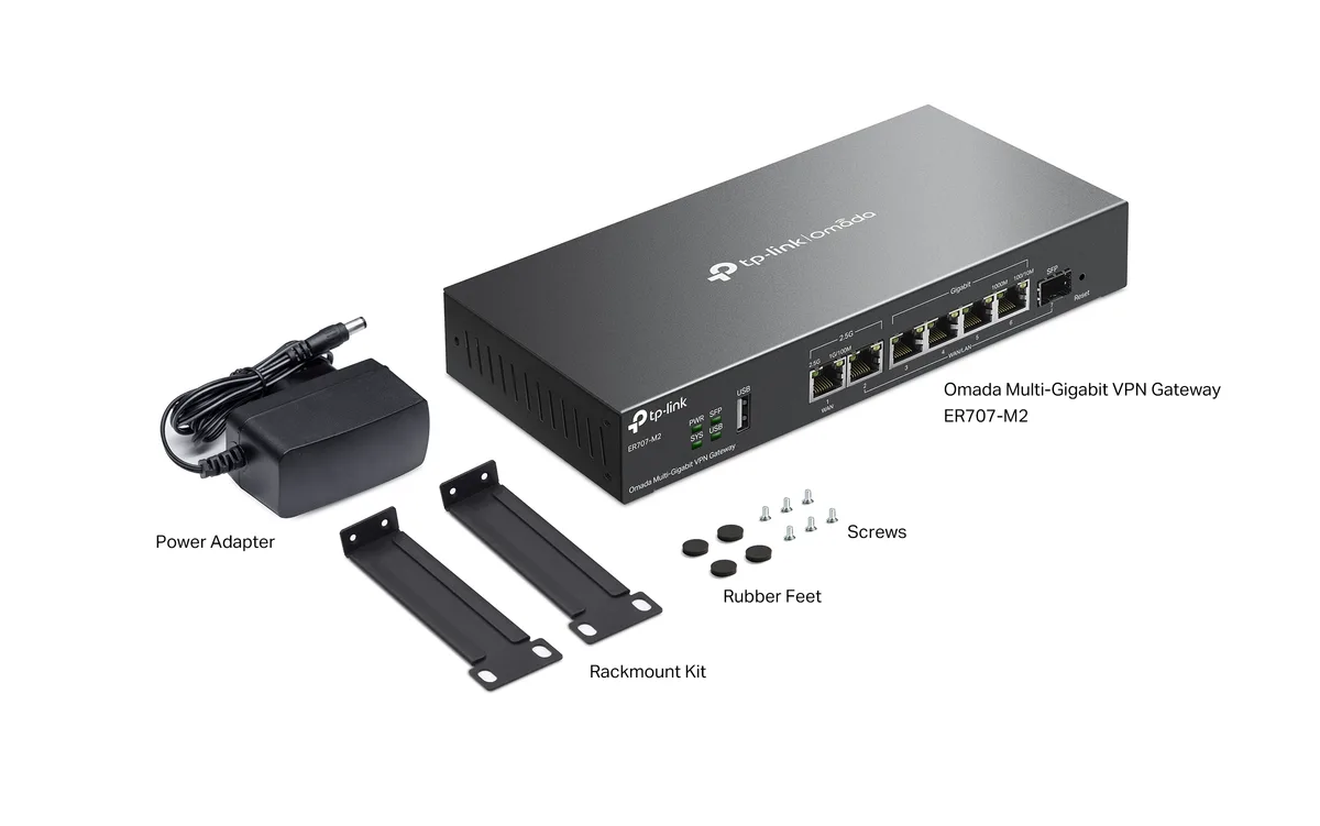 Мультисервисный маршрутизатор TP-LINK ER707-M2, 1x2.5GE LAN, 1x2.5GE WAN/LAN, 4xGE LAN, 1xSFP WAN/LAN, 1xUSB.
