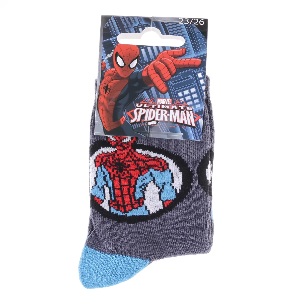 Шкарпетки SPIDER MAN бавовна 19-22 сірі дитячі