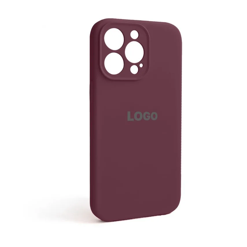 Чохол Silicone Case для Apple iPhone 13 Pro силікон бордовий закрита камера