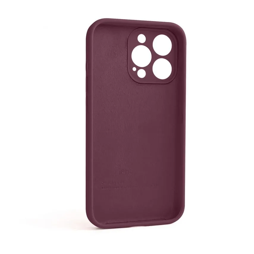 Чохол Silicone Case для Apple iPhone 13 Pro силікон бордовий закрита камера