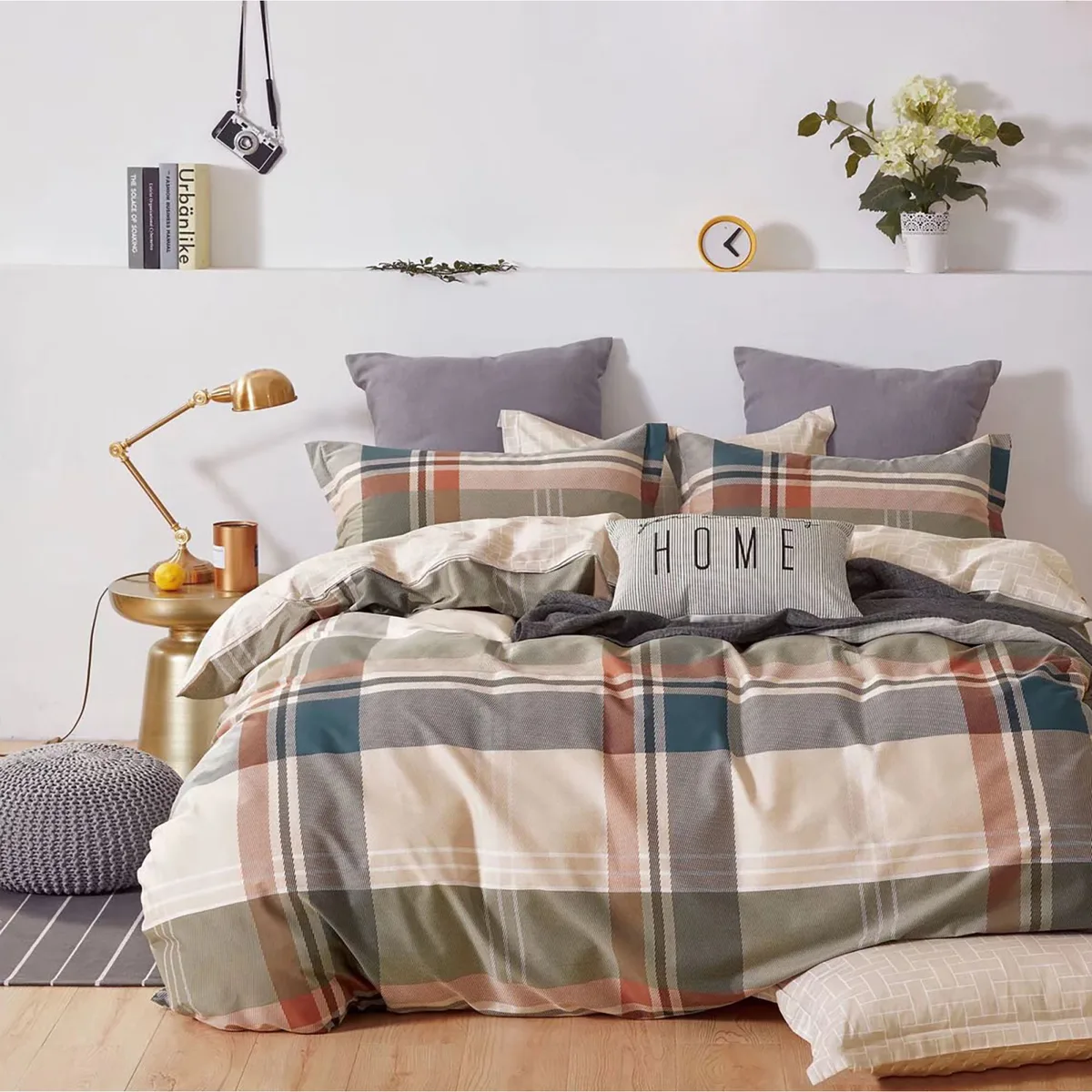 Євро комплект постільної білизни Home Line Сатин 230х260 Принт