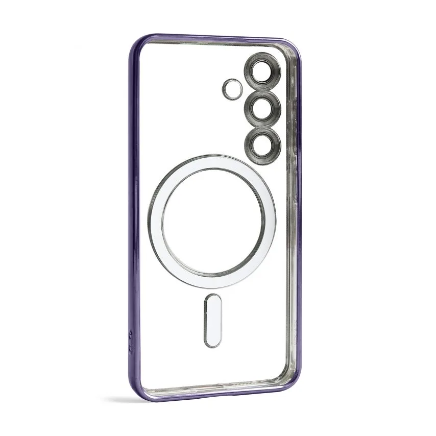 Чехол MagSafe для Samsung S24 S25 пластик силикон фиолетовый.