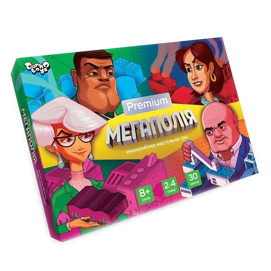 Настільна гра Мегаполія Premium Danko Toys картон 2-4 гравці від 8 років кольорова