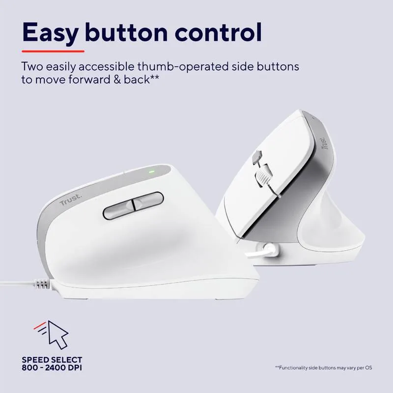 Миша Trust Bayo 2 Ergonomic, USB-A, біла