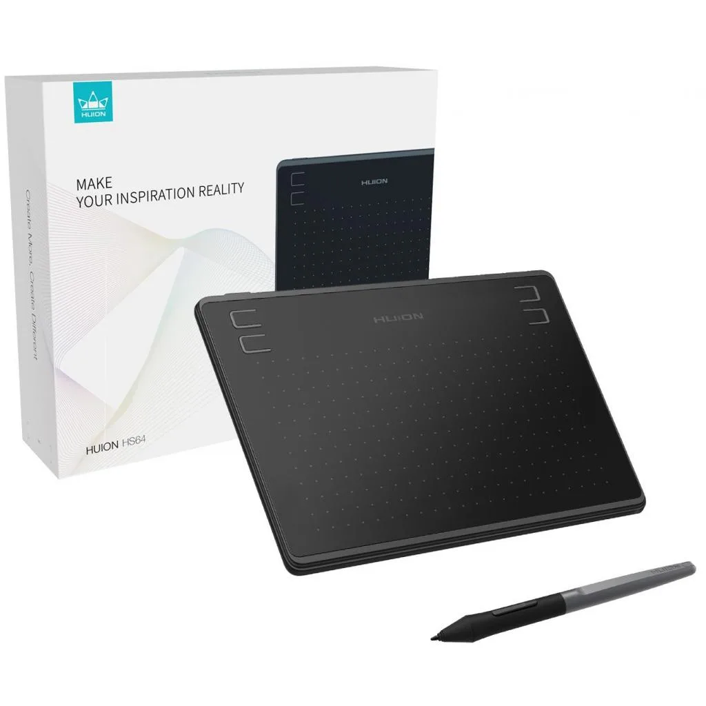 Графічний планшет Huion 6.3"x4" HS64, microUSB, чорний