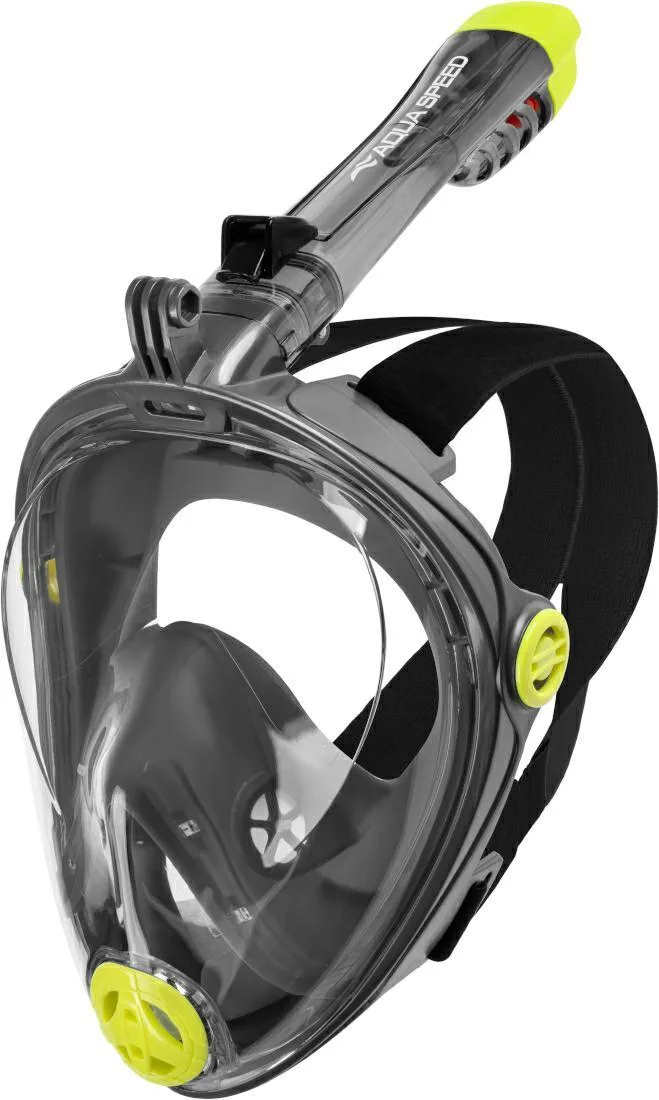 Повнолицьова маска Aqua Speed силікон L/XL чорна жовта