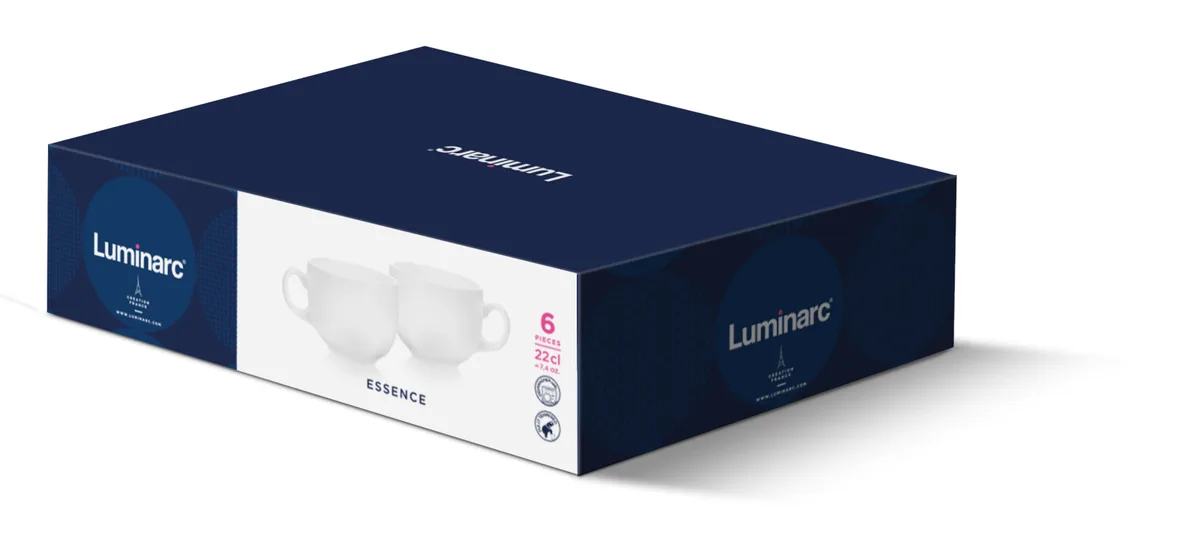Набір чашок Luminarc 220 мл Загартоване скло Білий 6 шт