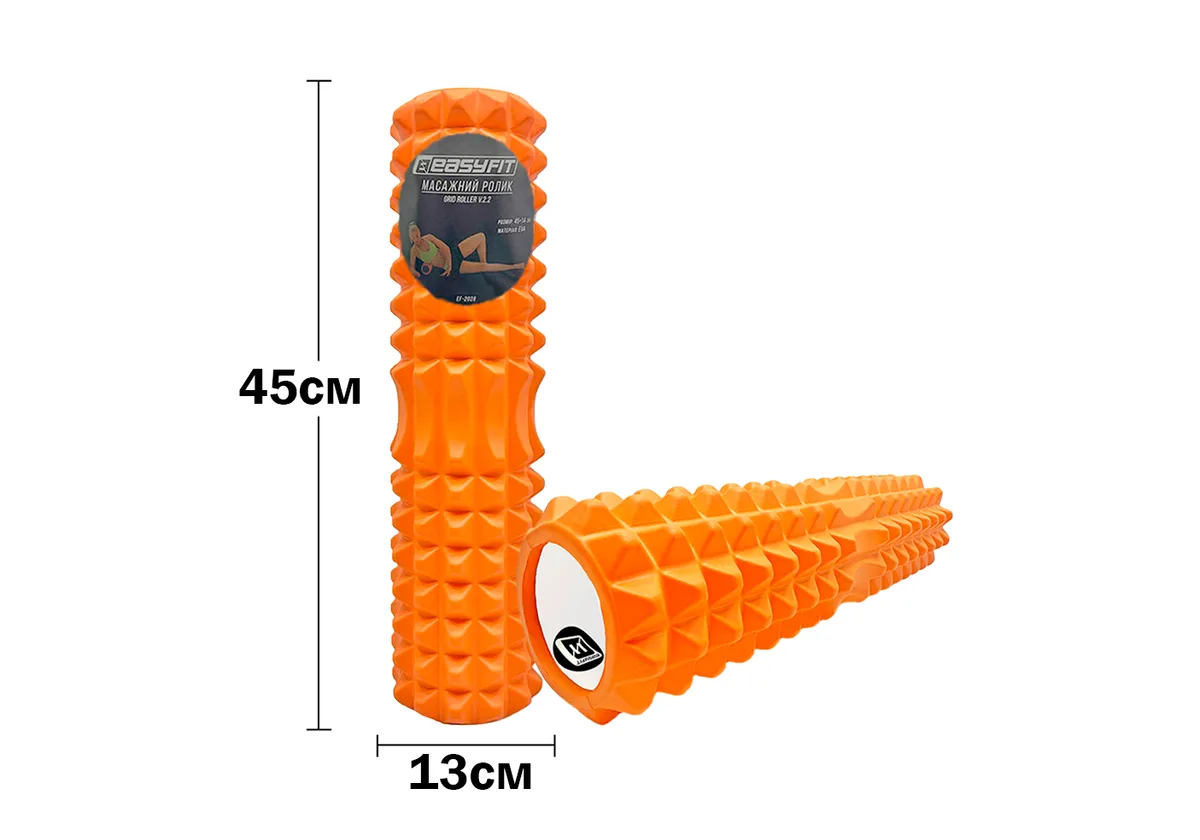 Масажний ролик EasyFit EVA-піна 45 см Оранжевий