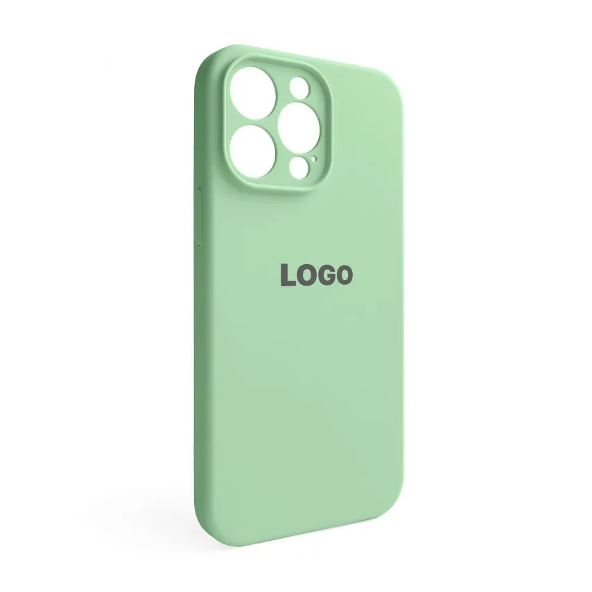Чохол Silicone Case для iPhone 15 Pro Max силіконовий салатовий закрита камера