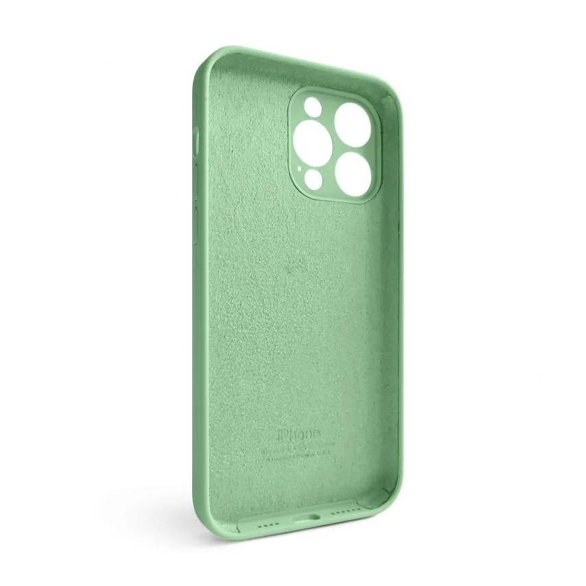 Чохол Silicone Case для iPhone 15 Pro Max силіконовий салатовий закрита камера