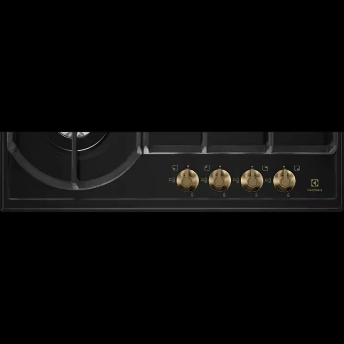 Газова варильна панель Electrolux Rococo, 60 см, чавун, чорний матовий.