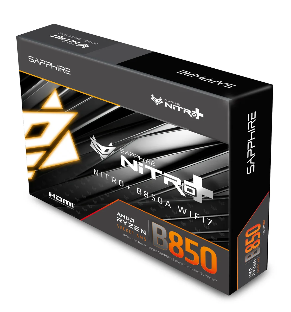 Материнcька плата SAPPHIRE NITRO+ B850A WIFI7 sAM5 B850 4xDDR5 M.2 HDMI DP Wi-Fi BT ATX