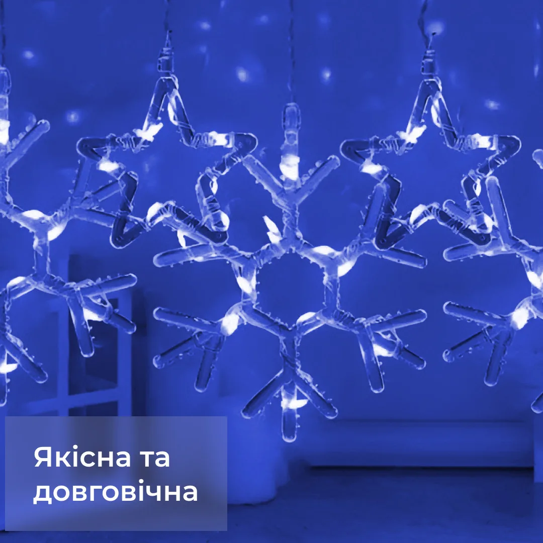 Гірлянда світлодіодна штора 3х0,9 м 145 LED лампочок синя