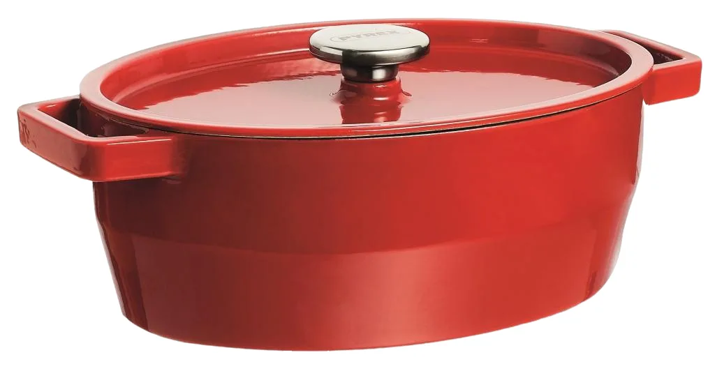 Каструля Pyrex чавунна 6 л червона